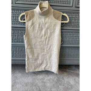 Polo Ralph Lauren suede shoulder Sleeveless suede shoulder Sweater, $225 Small B